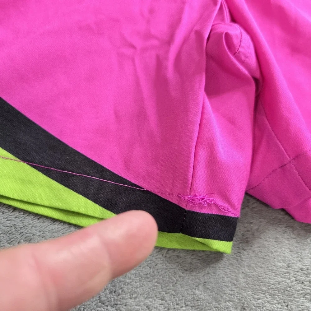 Buc-ees Beaver Retro Neon Swim Trunks Mens Small Pink Multicolor 5.5